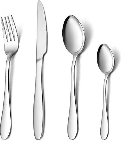 Herogo Cutlery Set, 16 Pieces Stainless Steel Silverware Set Service for 4, Tableware Flatware with Spoons Forks Knives, Mirror Polished & Smooth Edge, Dishwasher Safe