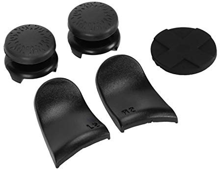 Thumb Stick Grip Cap Thumb Stick Grip Cap Abs Silicone 5in 1 Thumb Stick Grip Key Cap Joystick Cover L2 R2 Trigger Extender per Controller (Nero)