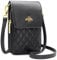 HNOOM Sac à main pour femme en cuir véritable avec 8 porte-cartes et bandoulière réglable, a-noir, embrayage