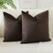 JOTOM Samt Kissenbezug Kissenhülle Sofakissen Dekokissen Kissenbezüge für Sofa Wohnzimmer Schlafzimmer 2er Set 55x55 cm Schokoladenbraun