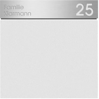 Design-Briefkasten mit Zeitungsfach mit Gravur Name und Hausnummer Weiss (RAL 9003) Mocavi Box 713 Postkasten Zeitungsrolle Wandbriefkasten