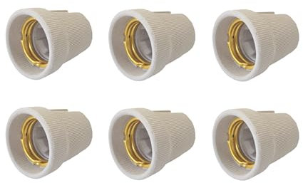 6 x Keramik Lampenfassung Fassung für Glühlampen Halogen LED E27 Sockel 230V