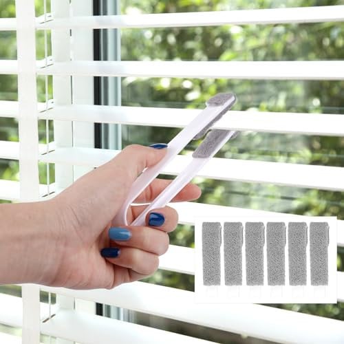 Window Cleaner Tool with 6pcs Brushes, Blind Cleaner Duster Tool Washing Equipment Duster Brush for Window Shutters Car Vents Ceiling Fan Air Conditioner
