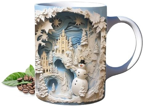 BSOMAM 3D-Bücherregal-Kaffeetasse, 400 ml, kreative Weltraumtasse, Mehrzweck-3D-Bücherregal-Tasse, Bibliothek, Bücherregal, Tasse mit kreativem Raumdesign, 3D-Kaffeetasse für Leser, Geburtstags-,