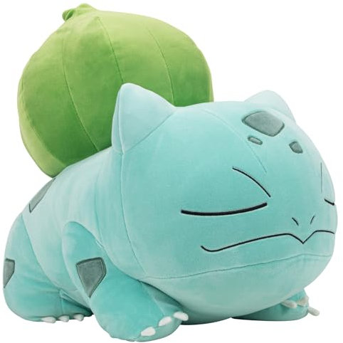 Pokemon Bulbasaur Schlafender Plüsch, 45,7 cm, Premium-Plüsch in Schlafposition