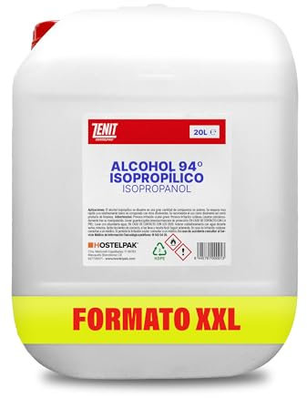 Hostelpak | 20 l – Alcool isopropylique pureté 94 °C, nettoyage de surfaces et composants électroniques