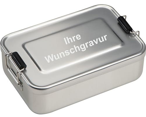 #teamludorf - Brotzeitdose - Silber - Aluminium Brotdose 1 Liter - BPA-frei & personalisierbar mit Aufdruck - Robuste Bento Box für Arbeit, Schule & Outdoor - Nachhaltige Lunchbox ohne Plastik