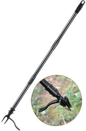 Unkraut-Zieher-Werkzeug, Steh Auf Schwere Striegel Mit 4 Krallen Weederwurzel Ohne Bücken Manuelle Unkrautvernichter for Löwenzahn-Gartengarten-Terrasse, Schwarz (Größe : Length 163cm)