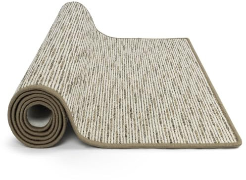 KARAT Teppich Läufer Geneva - Teppichläufer auf Maß - Meterware - Flurteppich - Küchenläufer - Teppich für Küche, Flur & Wohnzimmer (80 x 200 cm, Beige)
