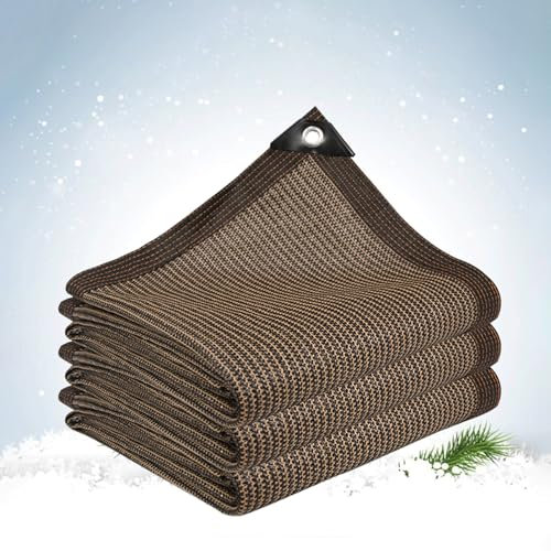 YiHYSj Sonnensegel mit Ösen PES Polyester Segeltuch Pergola Sonnenschutz UV Schutz Windschutz Reißfest Atmungsaktiv für Balkon Terrasse Garten Outdoor (2x5m,Braun)
