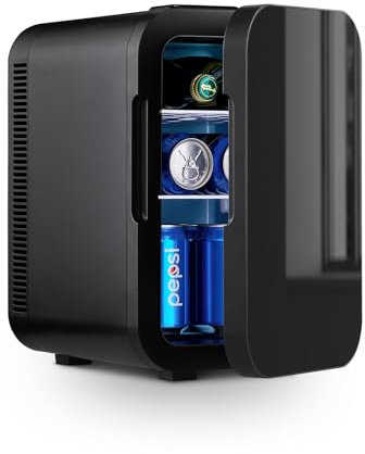 TUKAILAi 15L Mini Fridge Cooler & Warmer AC+DC Power, 2 Tier Small Mini Refrigerator for Bedroom, Skin Care Fridge Compact Portable and Quiet, Small Fridge for Bedroom, Office or Car Balck