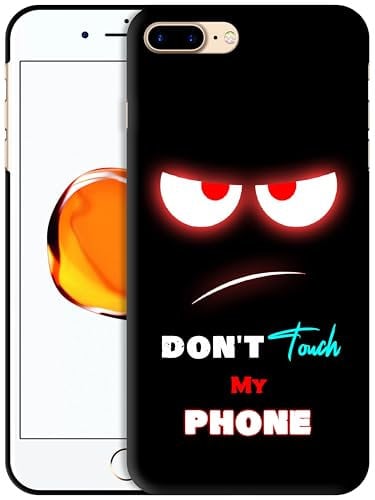 GlamCase for iPhone 7 Plus / 8 Plus, iPhone 7 Plus / 8 Plus Case - Don'T Touch My Printed Slim & Sleek Cute Plastic Hard Protective Designer Back Case/Cover for iPhone 7 Plus / 8 Plus White