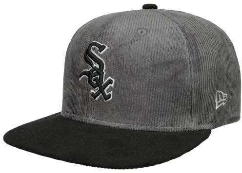 New Era 59Fifty Cord White Sox Cap Basecap Baseballcap Cordcap Flat Brim Fitted Chicago (7 1/2 (59,6 cm) - grau-schwarz)