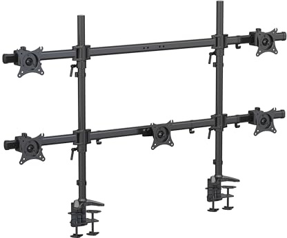 HFTEK -Monitorhalterung für 5 Monitore, Oben 27-34 8kg/ Arm, unten 15–27 8Kg (Mitte bis 12 kg) Höhenverstellbar neig-, Schwenk- und drehbar. VESA 75 100 - MS625C-80N -Individuell umrüstbar