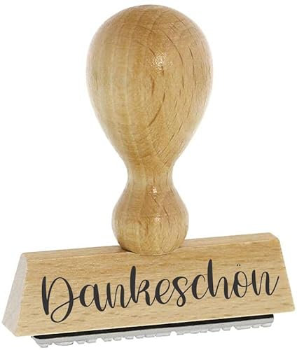 Sprüche-Stempel – Dankeschön - von Kaufhaus 2010 aus Holz & Gummi, zum Bestempeln von Schriftstücken aller Art, Gruß- und Glückwunschkarten, Textilien und vieles mehr.