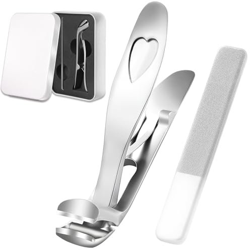 Rigidstone Coupe-Ongles à Tête Inclinée pour Personnes Âgées, Coupe-ongles à Large Mâchoire avec Récupérateur pour Ongles Épais Coupe-Ongles Ergonomique pour Hommes et Femmes
