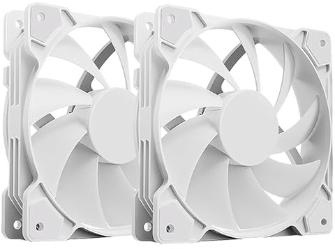 2 ventilateurs PC case 120 mm blancs silencieux DESKTOP ANTI-VIBRATIONS CONNEXION 3 PIN+4 PIN MOLEX BLANC