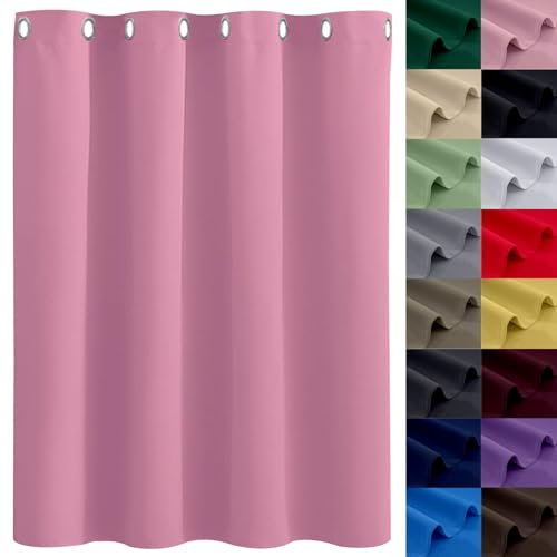 GAIFNAG Blickdichte Vorhänge mit Ösen Gardinen 120 x 200 cm Wohnzimmer Lärmschutz/Kälteschutz Warm Modern Schlaufenschal, Balkontür Gardine für Hotels Büros Wohnzimmer, Rosa