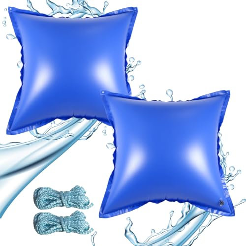 Ollewiellan Cuscino invernale per piscina, 120 x 120 cm, cuscino invernale con valvola di sicurezza, con corda da 8 m, per la maggior parte delle specie, cuscino da piscina, cuscino invernale fino a