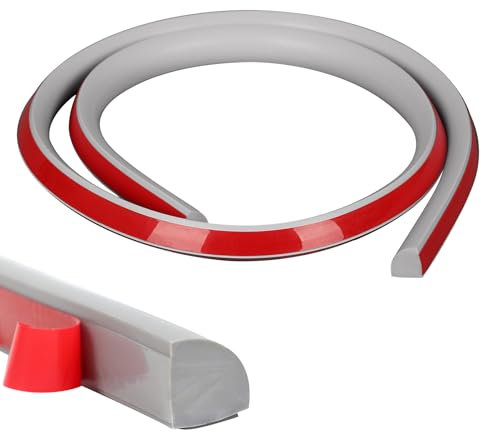 Inscrip Bande décorative flexible en quart de rond, plinthes souples amovibles et à coller, pour bords muraux, bords d'armoire, bords de plafond (gris-2 m)