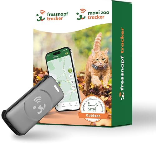 Fressnapf GPS Tracker Hellgrau für Katzen - 2. Generation - Ohne ABO - Ortung ohne Entfernungsbegrenzung - Aktivitätserkennung & Gesundheitsfunktion - Katzenfreundliches Design