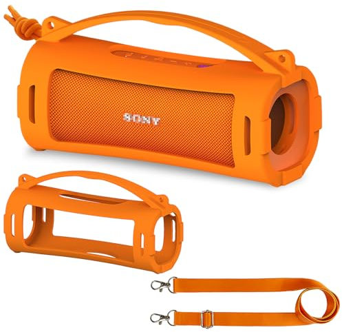 Silicone Cover Case for Sony ULT Field 1 Elextronics Ultra Portable Wireless Bluetooth Speaker, Protective Stand Holder for Sony ULT Field 1 Speaker Accessories (Case only) (Orange)