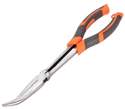 Angelzange Lang 11inch, 45° Bogen Angeln Zange Hakenlöser Angeln Zange Angel Hakenlöser Hakenlöser Zange Zange Angeln Klemme Klemmhülsenzange Angelzubehör Hecht Angeln - Korissionsbeständig