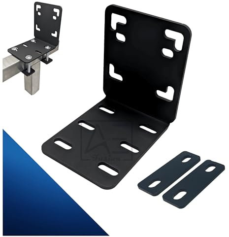 Soporte para abanicos de balcón, adaptador para barandilla de balcón, rectangular, compartimentos de hasta 160 cm x 160 cm, fijación de alta calidad, soporte/adaptador en barandilla, sin taladrar