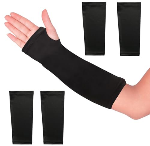 SHDGFB 4er-Pack Arm Cast Cover Elastische Kurzgipsabdeckungen Protektor Arm Sling Sleeve Cast Dekorationen für Arm Bad Dusche Cast Wound Cover Waschbarer Bezug (Schwarz)