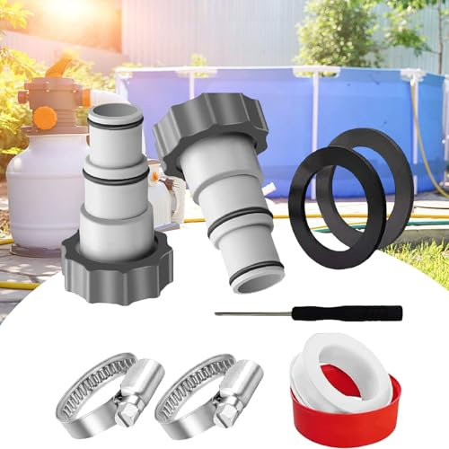 POPUBBY Adaptateur Tuyau Piscine 32 38, Adaptateur Piscine pour Tuyau de 32 mm À Connexion Piscine Intex 38 mm Raccord Pompe Intex