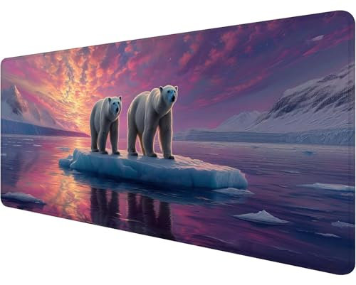 Gaming Mauspad 1000 x 400 x 3 mm, Lila Mousepad XXL Groß Mauspad Tragen Schreibtischunterlage mit Vernähte Kanten, Wasserdicht Mouse Pad für PC, Laptop Verbessert Präzision und Geschwindigkei T-9