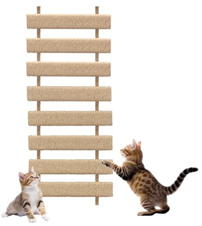 Scaletta per gatti da 50 cm, struttura per arrampicata all'aperto, mobili da parete per gatti, albero in legno per arrampicarsi, graffiare e giocare
