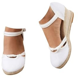 Sandalias Plataforma Mujer Esparto Cuña Cerradas Sandalias Comodas Alpargatas Verano Cierre De Hebilla De Vestir Casual Yute Sandalia Elegantes Moda Flexibles Zapatos Antideslizantes Fiesta Novia 2025