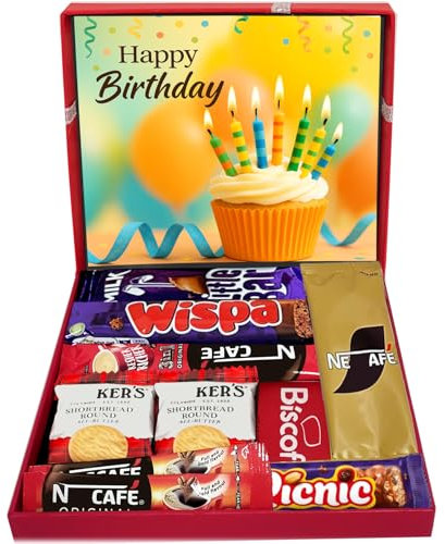Happy Birthday Gift with Coffee Milk chocolates Biscoffs Shortbread and more Best Chocolate Gifts
