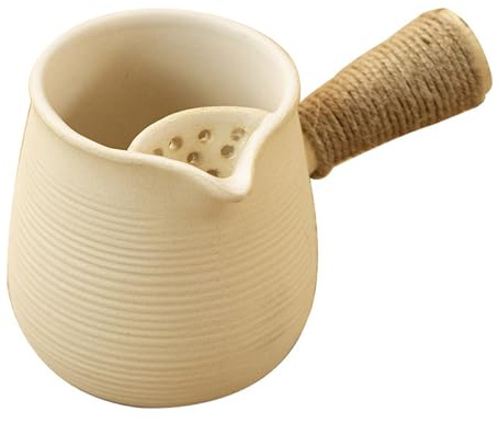 Ceramic Teapot, 16.9OZ/500ml Porcelain Teapot with Filter ＆ Handle, Loose Leaf Tea Maker for Camping Picnic Backyard Charcoal Grill Stove BBQ - Porcelain