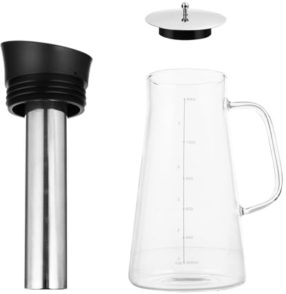 Hemobllo Carafe à Café Verre Borosilicate Résistant Chaleur avec Filtre Intégré pour Infusion Froide et Chaude Cruche pour Thé et Café Capacité Importante Usage Domestique et Bureau