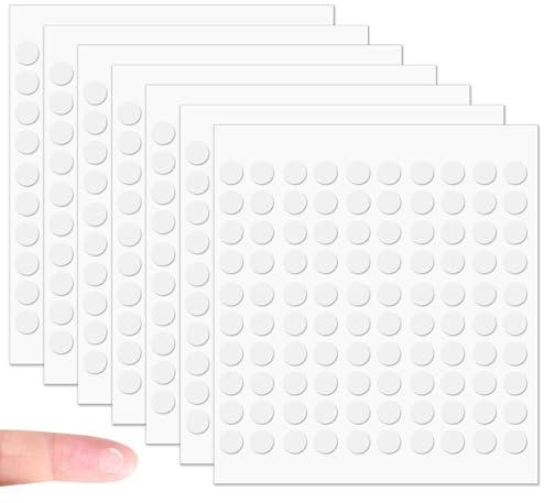 Aihoom 700 Pièces Pastille Double Face Transparent Rond Points Adhésifs Autocollant, Pastille Double Face 10 mm,Adhésif Amovible Ruban Multi-usages Sans Trace Pour Décorations de Fête,Maison
