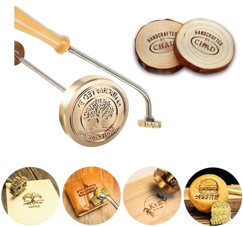 Custom Branding Iron for Wood, Personalised Metal Branding Iron Logo, Durable Customised Logo Irons for Wood Burning Stamp Leather Meat, Wood Working Handcrafted by Design