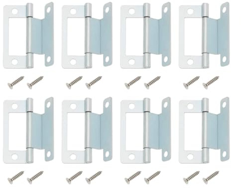Gurtt 10 pezzi di cerniera a filo a gomito da 50 mm, cerniere meccaniche per porte, ferramenta per mobili, per armadi, camper, roulotte, porte di camper