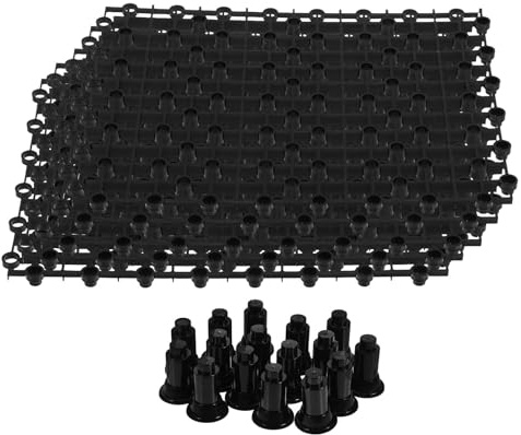 AKOOSY 5stücke Teiliges PVC Bodenfilterplatte für Aquarien Multifunktionale Filterplatte mit Nägeln Wasserdurchlässig Robust und Sicher für Zucht von Drachenfischen und Meerwasserfischen