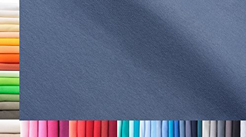 1buy3 Bündchenstoff XXL als Meterware|doppelt: 75cm breit|einfach: 150cm breit|Farbe: 41 Fernblau|1m lang|96% Baumwolle, 4% Elasthan|Jersey Grundpreis pro qm: € 10,66
