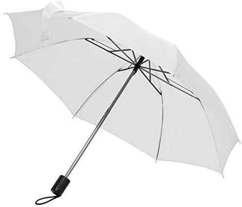Mens Ladies Small Pocket Telescope Umbrella Compact Folding (White)