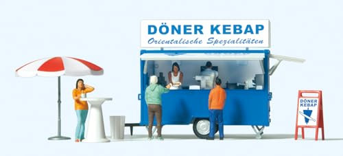 Preiser 10747 Doner Kebap Sales Stand (5) Exclusive Figure Set