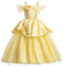 Petites Filles Princesse Belle Costume Off épaule par Couches Dress Up (4-5T)