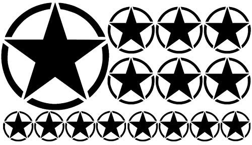 HR-WERBEDESIGN 18x US Army Stern Retro Sticker Auto CAR Aufkleber Ratte Armee Star Oldschool