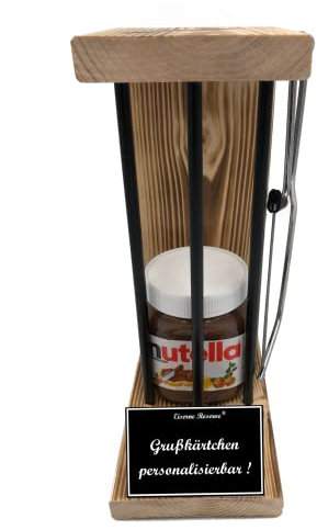 Personalisierte Geschenke für Männer Frauen Geschenkidee mit Namen - Eiserne Reserve Black Edition Nutella (1 x 450 g) incl. Notsäge - Papa Mama Geburtstag Hochzeit