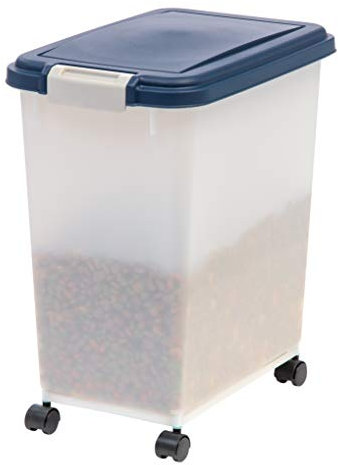 IRIS USA 33 Quart Airtight Pet Food Container, Navy
