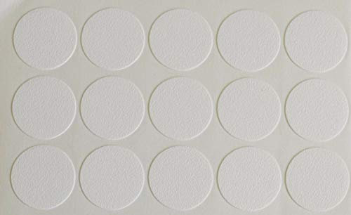 Gas N Pow3r 15 Count White Plastic Round Furniture Cabinet Bookcase Cam Screw Hole Cover Cap 18mm Diameter 0.25mm Thick