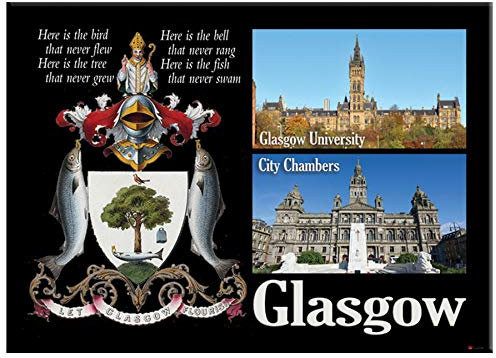 Glasgow Motto und Stadt Chambers Landschaft Metallischer Kühlschrankmagnet