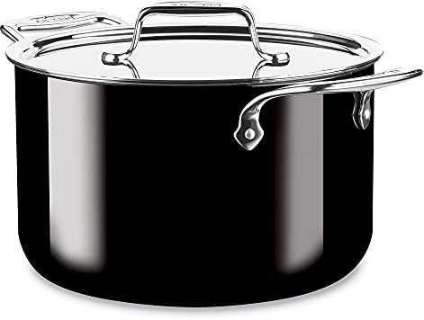 All-Clad FUSIONTEC Natural Ceramic with Steel Core Stockpot, 7 Quart, Onyx